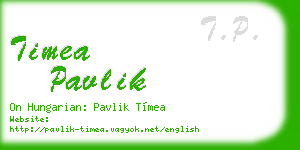 timea pavlik business card