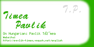 timea pavlik business card